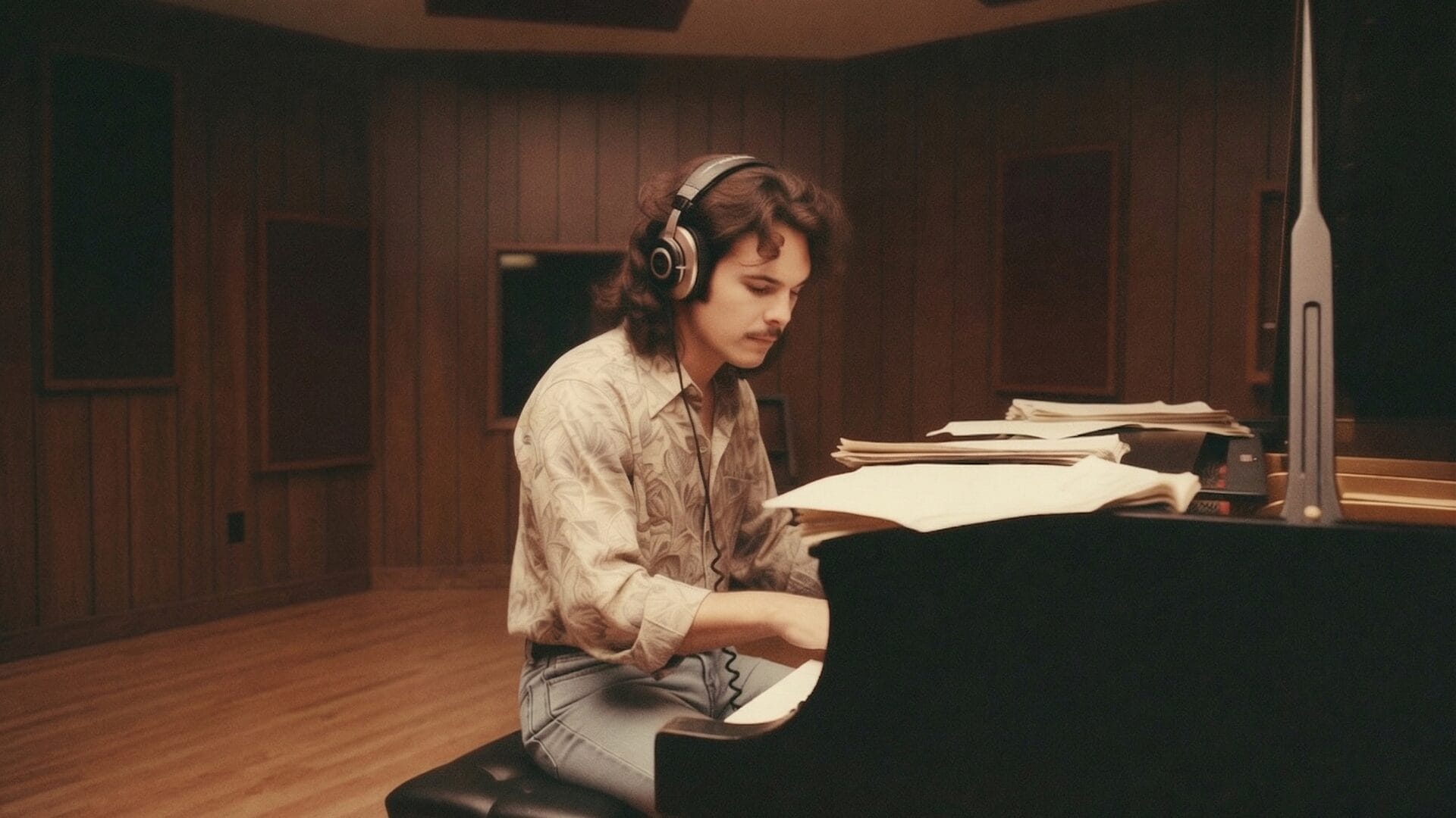 Brian creating Scoresheets for the Arthur Soundtrack, A&R Recording, Studio A2, NYC, 1981