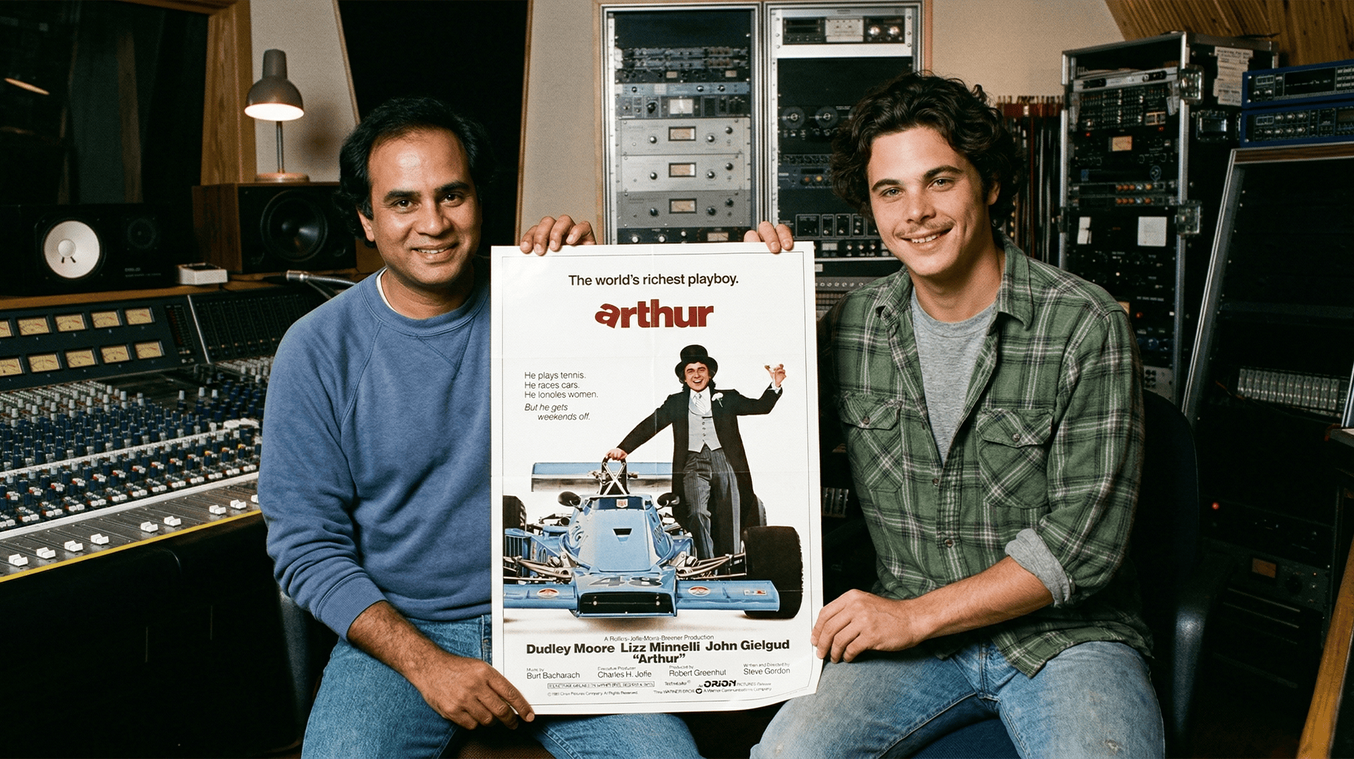 Michael Omartian and Brian during the Arthur Soundtrack Postproduction, A&R Recording, Studio R1, NYC, 1981