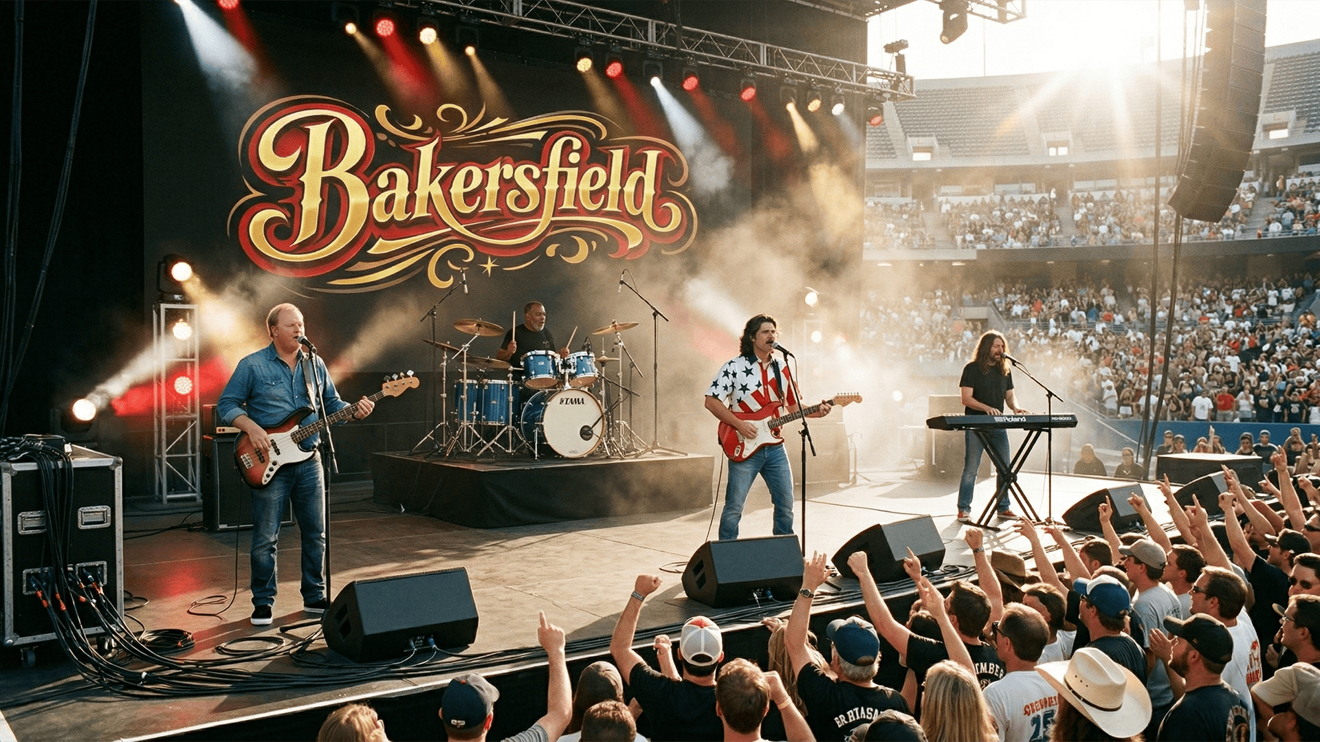 Brian and Bakersfield performing at the Mechanics Bank Arena in Bakersfield, CA, 2001
