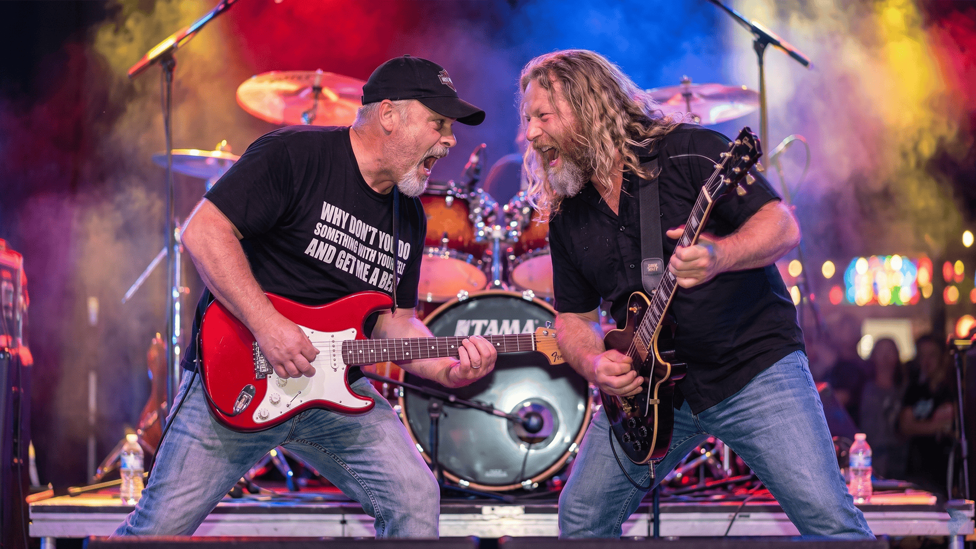 Brian and Marty trading solos, Fiddlers Green Amphitheater, Denver Colorado, 2010